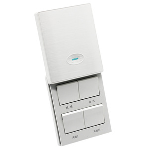 Panneau de commande de chauffage de salle de bain type 86, 4 voies, avec éclairage et contrôle de la ventilation, pour installation murale - Product Image 1