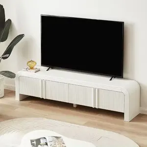 Modern Nordic Style Entry Lux White Tv Stands Home Furniture Design Wooden KD Cabinet Tv Stand for Living Room