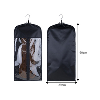 Sac de rangement pour extensions de cheveux en satin de soie avec fermeture éclair et transparent