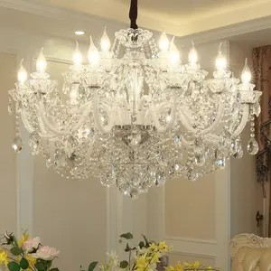 hot sale Modern Candle Glass Arm chandelier with K9 Crystal Lamps For Living Room Bedroom Decoration Pendant light