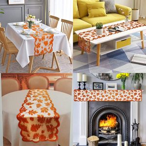 Runner da Tavola in Pizzo con Foglie d'Acero 13 x 72 Pollici per Decorazioni Autunnali e del Ringraziamento, per <span class=keywords><strong>Cucina</strong></span>, Sala da Pranzo e Feste - Product Image 6