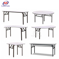 Table pliante ronde, tables pliantes pour banquet, usine, 8 pieds, bois, 10 personnes, table rectangulaire, meubles de maison, fer, événements, hôtel, PVC