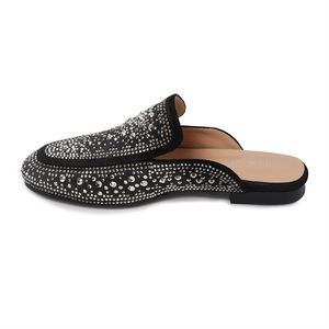 WETKISS Factory Wholesale Free Label Ladies Flats Slippers <strong>Close</strong> <strong>Toe</strong> Slippers Black Slides Women Flat <strong>Mules</strong> With Rivets - Product Image 2
