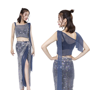 DD005 Belly Dance Practice Dress Colorful Beads Embroidery <strong>Sexy</strong> Off-the-shoulder <strong>Fairy</strong> <strong>Costume</strong> - Product Image 1