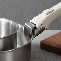 Ensemble de batterie de cuisine empilable et peu encombrant en acier inoxydable SUS304 avec poignée amovible, marmite de cuisson, fabrication OEM