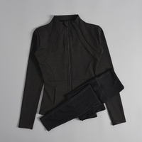 Nouvel ensemble de sport professionnel pour le yoga automne-hiver, veste zippée pour femme, cardigan ajusté, haut de sport pour la course à pied, en spandex et polyester, séchage rapide