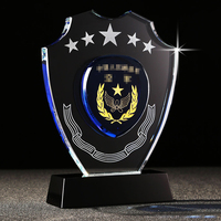 Vente en gros de plaque de trophée de médaille d'honneur en verre cristal personnalisé Cadeaux Vecognitioon