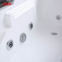 Baignoire de massage en acrylique rectangulaire moderne SICO Corner Whirlpool, 6 jets, robinet intégré, accoudoirs, baignoire intérieure, 1-2 personnes, 5 ans