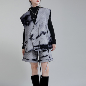 <span class=keywords><strong>Gilet</strong></span> matelassé en coton rembourré pour <span class=keywords><strong>femme</strong></span>, vêtement d'hiver à la mode, <span class=keywords><strong>mi</strong></span>-<span class=keywords><strong>long</strong></span>, ample, à lacets, 2597 - Product Image 3