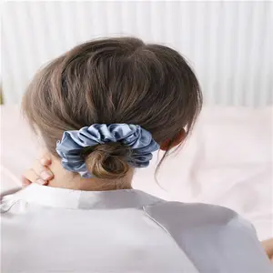 2022 Fashionable Holiday Customized Unisex 3.5cm 19mm 100 Mulberry Silk Hair Scrunchies