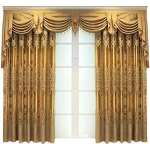 Vendita calda in stile europeo oscurante occhialini pieghettati tende dorate soggiorno Villa mantovane Design - Product Image 5