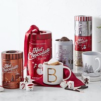 Boîtes rondes empilables à 3 étages en fer blanc de qualité alimentaire Williams Sonoma pour chocolat chaud, cacao, biscuits et bonbons