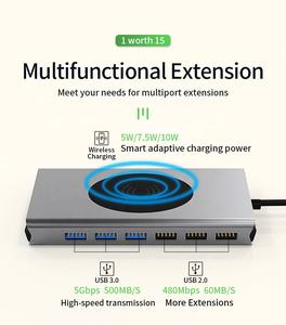 OEM Schlussverkauf 15-in-1 MultiPort-Adapter Typ-A Docking-Station HDMI+VGA+USB3.0+SD+TF+RJ45+PD+AUDIO3.5. - Product Image 4