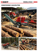 Meilleure machine à fendre le bois hydraulique V5025 de 25 tonnes, ligne de traitement du bois professionnelle pour les ventes B2B