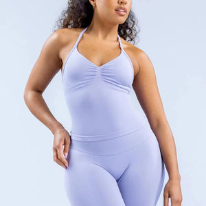 Sujetador deportivo de moda para mujer, tipo top de yoga, anti-rozaduras, ecológico, transpirable, de secado rápido, de elastano, para correr al aire libre y fitness. - Product Image 3