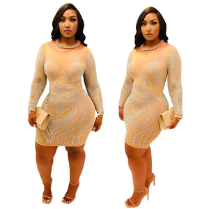 De manga larga de las mujeres de gran tamaño vestidos para <span class=keywords><strong>Mujer</strong></span> <span class=keywords><strong>plus</strong></span> tamaño vestido de <span class=keywords><strong>mujer</strong></span> - Product Image 3