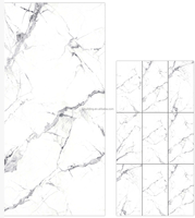 Carreaux muraux en céramique polie pleine masse effet marbre blanc de Carrare 1200x600, nouveau design pour salle de bain et salon