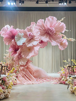 Arche géante en papier froissé avec draperie en tulle pour la décoration de la cérémonie de mariage, de la scène et de la cabine photo
