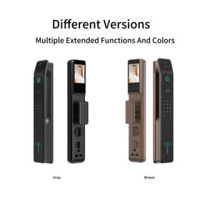 Poignée de porte intelligente avec reconnaissance faciale 3D Kingsend, ensemble de poignées de porte en alliage d'aluminium, poignée électrique de porte d'entrée avec caméra et empreinte digitale - Product Image 5