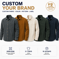 Chemise en velours côtelé vintage rétro 380 g/m² pour homme, coupe ample et carrée, style streetwear, hip-hop, esthétique urbaine, tenue décontractée masculine
