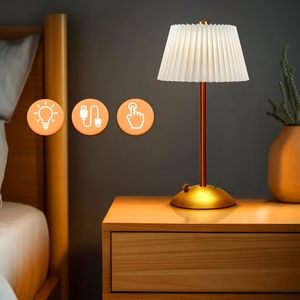 Lámparas de Mesa LED Modernas con Pantalla de Acrílico, Batería Incluida, Ecológicas para Sala de Estar - Product Image 3