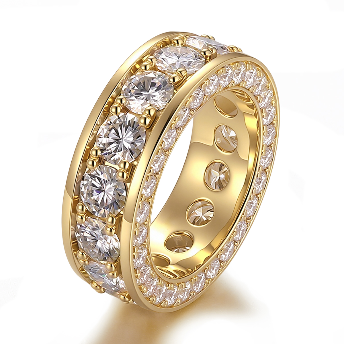 Bague en or massif 10K avec moissanite véritable.