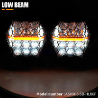 Phare LED double face DOT ECE 120W en nid d'abeille, faisceau haut/bas DRL pour moto Touring Road Glide FLTR 2015-2023, noir