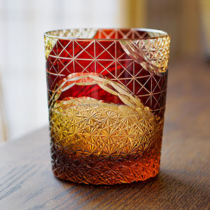 Vaso de whisky Edo Kiriko <span class=keywords><strong>Amber</strong></span> Old Fashioned, vasos de fondo grueso soplados a mano, perfecto para cóctel de bebidas Bourbon - Product Image 4