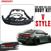 Kit carrosserie style V en fibre de carbone Perfiply pour pare-chocs avant, lèvre arrière, jupes latérales, ailes avant et garnitures d'arche de roue arrière pour BMW F06 2006-2013