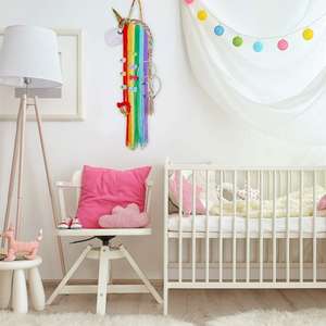 ProgiftSpace chaud lumineux <span class=keywords><strong>arc</strong></span>-<span class=keywords><strong>en</strong></span>-<span class=keywords><strong>ciel</strong></span> pépinière <span class=keywords><strong>licorne</strong></span> bébé fille cheveux <span class=keywords><strong>arc</strong></span> support bandeau organisateur pour tenture murale décor - Product Image 5