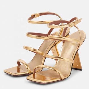 Sandales élégantes à talons hauts pour femmes, style stiletto, avec boucles à la cheville, chaussures de soirée compensées à talons fins - Product Image 3