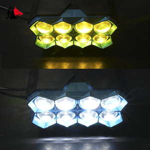 Nouveau système d'éclairage de <span class=keywords><strong>moto</strong></span> à 6 projecteurs LED bleus, double couleur (<span class=keywords><strong>blanc</strong></span> et jaune), feux externes avec phare 12V - Product Image 2