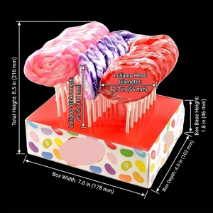 Présentoir en carton personnalisé avec logo pour sucettes et cake pops, boîte de comptoir en papier imprimé en couleur pour confiserie et fêtes - Product Image 2