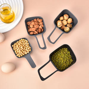 Ensemble de tasses à mesurer en plastique gris, 4 pièces, outils de cuisson résistants à la chaleur pour la mesure de la farine et des céréales - Product Image 5