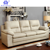 Ensemble de canapés de salon, de luxe, de Style américain, haut de gamme, en cuir Royal, pour le bureau, vente en gros