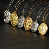 Pendentif médaillon ovale en acier inoxydable, breloques pour photos, plaqué or et argent, composants de bijoux pour colliers DIY