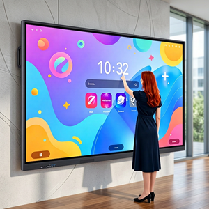 Pantalla táctil 4K Hiseeview todo en uno, panel plano interactivo de 55-110 pulgadas, pizarra inteligente LCD 4K para escuelas y salas de reuniones - Product Image 1