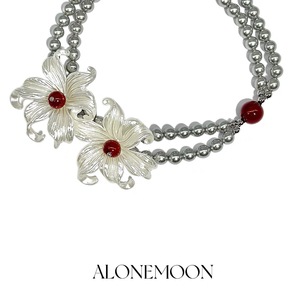 Prise en charge de l'embossage de logo, collier en perles argentées motif fleur d'iris, collier ras du cou unisexe, fabricant de cuir. - Product Image 5