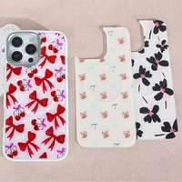 Coque de téléphone à panneau arrière magnétique remplaçable pour Iphone17/17pro/17promax/17air avec la dorure colorée rouge arc cerise