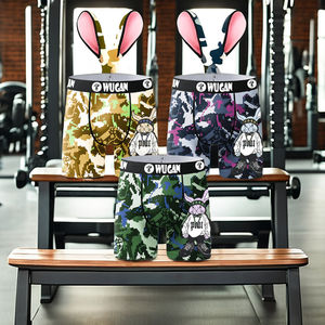 Calzoncillos bóxer largos de tiro medio para hombre con logotipo personalizado, nuevo diseño, tela cómoda, ropa interior de LICRA para hombre con logotipo láser personalizado, OEM - Product Image 2