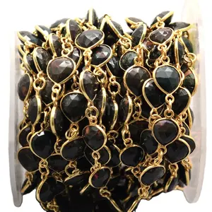 Dây bọc mạ vàng brass handmade bezel đá quý liên kết charm nối chuỗi DIY tìm kiếm bán buôn dây chuyền đồ trang sức làm