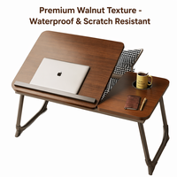 Table d'ordinateur portable multifonctionnelle, portable, réglable en hauteur, pliable, en bois, pour le lit, le bureau à domicile, la chambre, le travail et les études