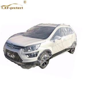 Couvre-<span class=keywords><strong>voiture</strong></span> en plastique jetable d'<span class=keywords><strong>hiver</strong></span> transparent personnalisé en matériau PE imperméable vente en gros - Product Image 3