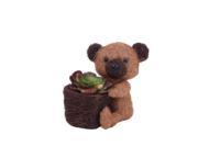Pot de fleurs en rotin en forme d'ours pour bébé, style américain, sculpté à la main, décoration maison et jardin, vente en gros