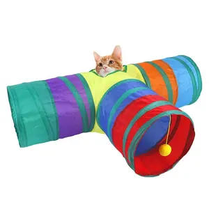 AIOIAI Pet Supplies Tunnel per gatti pieghevole colorato Cat Toy Tunnel