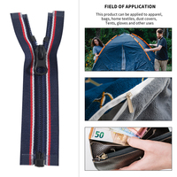 OCO Factory Custom 5 #   Fermeture éclair réversible invisible à ouverture libre, fermeture éclair automatique à verrouillage, fermeture éclair en nylon réversible pour vêtements et accessoires
