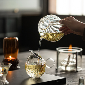 Tetera de Vidrio de Borosilicato de Alta Calidad Wuxi Hall con Lámpara de Alcohol, Estufa para Preparar Té, Portátil para Uso en Exteriores - Product Image 2