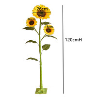 Décoration de fête Grand tournesol avec support pour affichage d'événement Grande fleur géante en soie