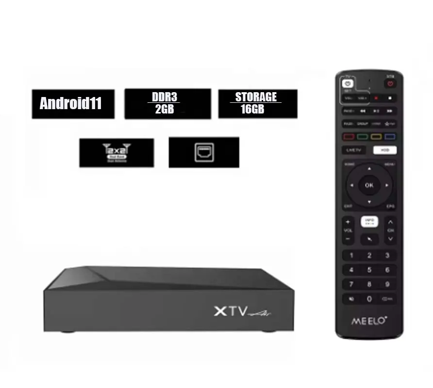 2024 Hot XTV AIR con control remoto BT Último modelo TV Box IPTV suscripción 4K Player Android 11 2g16g 5G Dual WiFi Set Top Box