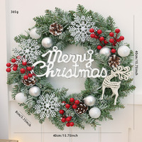 Nouvelle Arrivée 2026 Couronne de Noël avec Nœud en Aiguilles de Pin Artificielles, Style Ferme, Décoration de Porte d'Entrée pour Noël